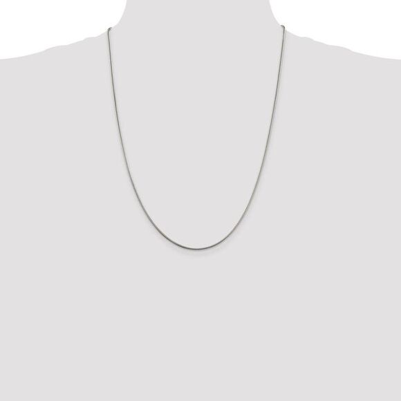 1.5mm Sterling Silver, Round Solid Snake Chain Necklace, 24 Inch - Picture 3 of 8